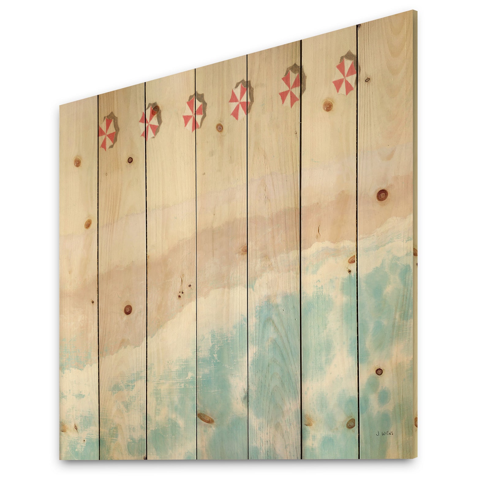 Sky Seaview I - Nautical & Coastal Print on Natural Pine Wood