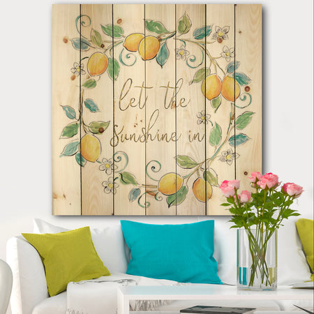 Mediterranean Breeze XII - Farmhouse Print on Natural Pine Wood