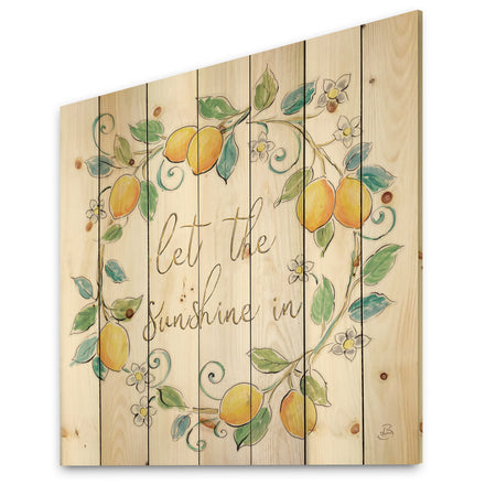Mediterranean Breeze XII - Farmhouse Print on Natural Pine Wood