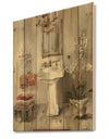 French Bath La baignoire I - Traditional Bathroom Print on Natural Pine Wood