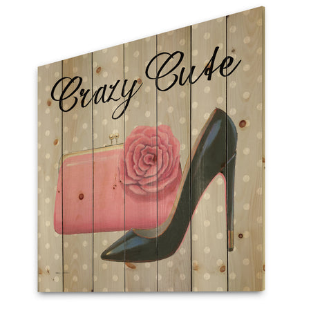 Glam fashion High Heels I - Fashion Print on Natural Pine Wood