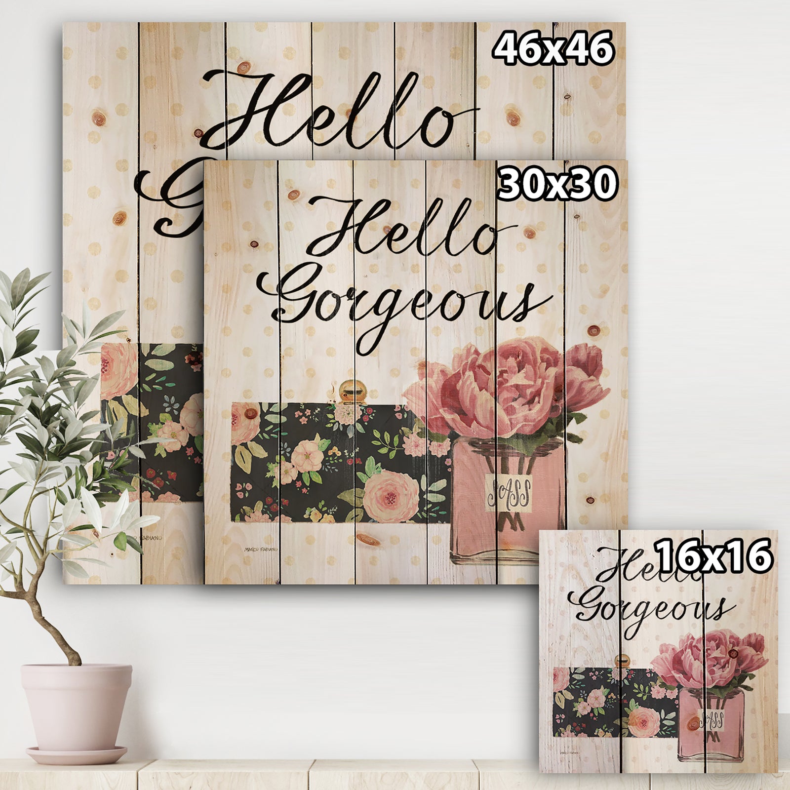 Simply Splendid IV - Posh & Luxe Print on Natural Pine Wood