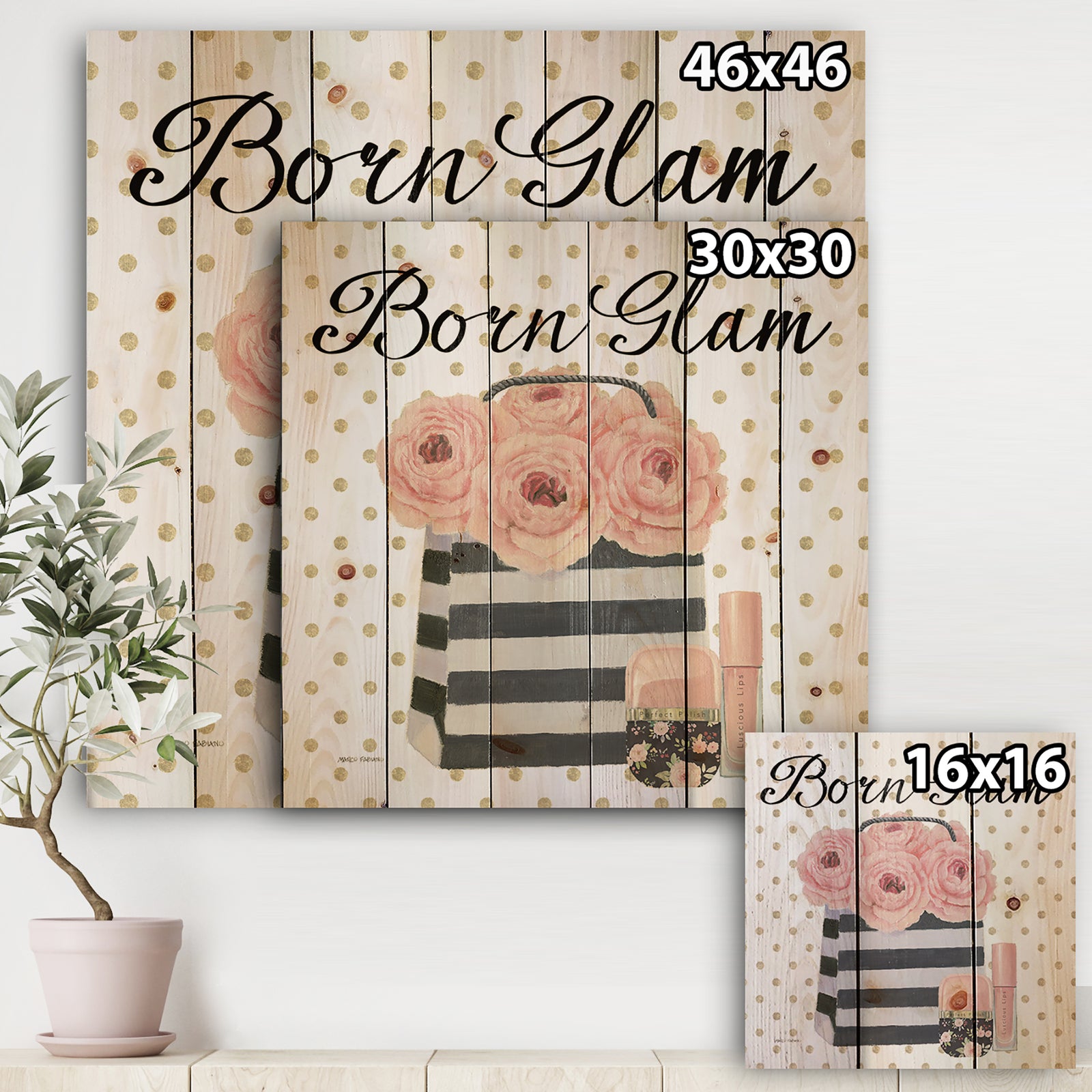 Simply Splendid II - Posh & Luxe Print on Natural Pine Wood