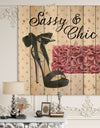 Glam fashion High Heels II - Posh & Luxe Print on Natural Pine Wood