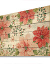 Country Flower snowflakes I - Farmhouse Print on Natural Pine Wood