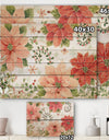 Country Flower snowflakes I - Farmhouse Print on Natural Pine Wood