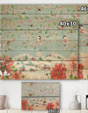 Country Flower snowflakes II - Farmhouse Print on Natural Pine Wood