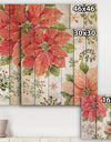 Country Flower snowflakes III - Farmhouse Print on Natural Pine Wood