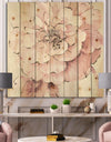 Indigold Shabby Peonies Pink - Farmhouse Print on Natural Pine Wood