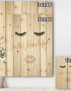 fashion Glam Lips on Gold I - Posh & Luxe Print on Natural Pine Wood