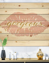 fashion Glam Lips on Gold II - Posh & Luxe Print on Natural Pine Wood