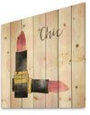 Fashion Glam lipstick II - Posh & Luxe Print on Natural Pine Wood