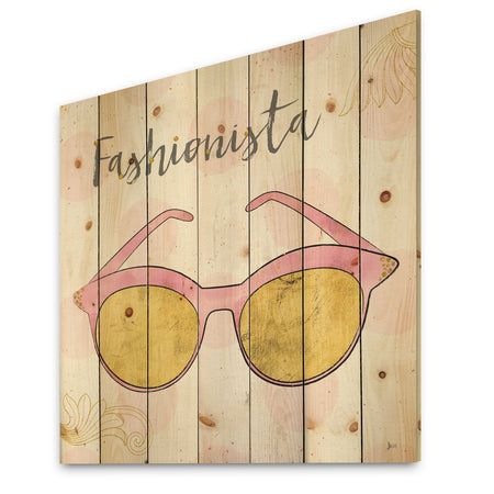 Fashion Glam Accessories Pink - Posh & Luxe Print on Natural Pine Wood