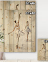 watercolors Ballerinas Dance II - French Country Print on Natural Pine Wood