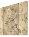 Porch & Den Indigold Grey Peonies II - Print on Natural Pine Wood