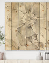 Porch & Den Indigold Grey Peonies II - Print on Natural Pine Wood