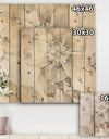 Porch & Den Indigold Grey Peonies II - Print on Natural Pine Wood