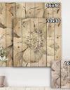 Indigold Grey Peonies III - Farmhouse Print on Natural Pine Wood