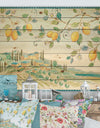 Mediterranean Village Field I - Traditional Print on Natural Pine Wood
