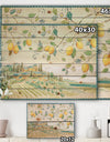 Mediterranean Village Field I - Traditional Print on Natural Pine Wood