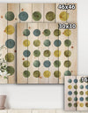 Green Tones Geometric Circles - Mid-Century Modern Print on Natural Pine Wood