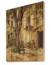 Provence French Village I - French Country Print on Natural Pine Wood