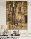 Provence French Village I - French Country Print on Natural Pine Wood