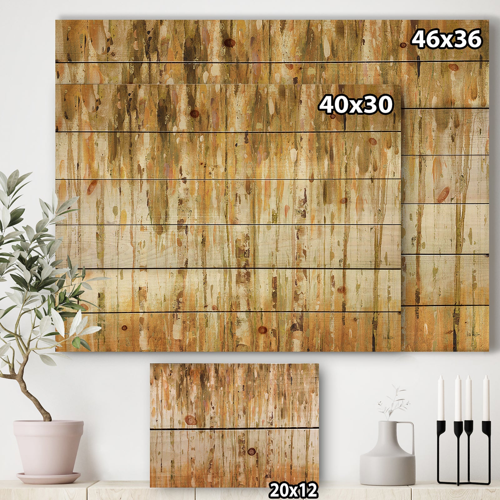 The Forest I Fall Crop - Glam Print on Natural Pine Wood