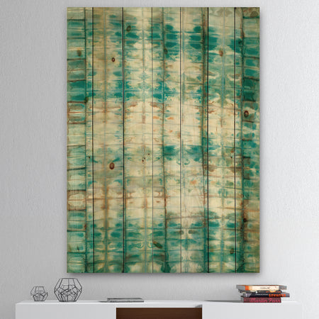 Blue diamonds minimal geometric II - Transitional Print on Natural Pine Wood