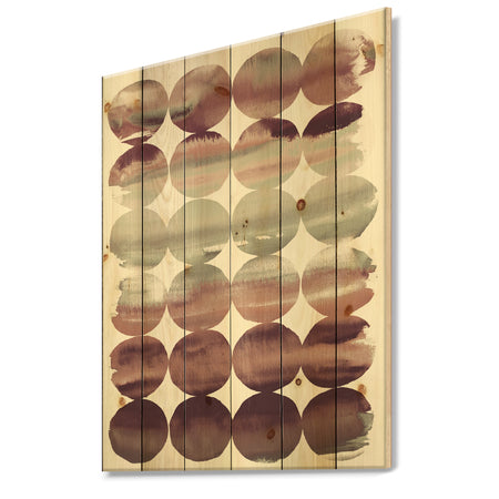 Plum Dots minimal geometric I - Transitional Print on Natural Pine Wood