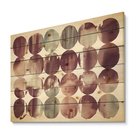 Plum Dots minimal geometric II - Transitional Print on Natural Pine Wood