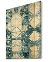 Indigo watercolor geometrical I - Contemporary Print on Natural Pine Wood