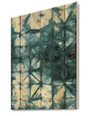 Indigo watercolor geometrical III - Contemporary Print on Natural Pine Wood