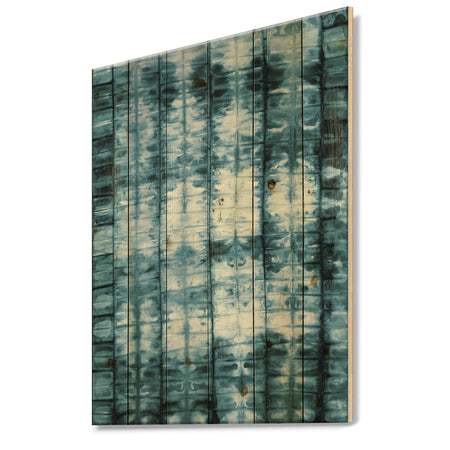 Indigo watercolor geometrical IV - Contemporary Print on Natural Pine Wood