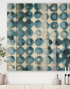 Indigo watercolor geometrical VI - Contemporary Print on Natural Pine Wood