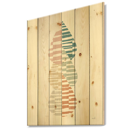 Abstract Orange Drops Meditate IV - Contemporary Print on Natural Pine Wood