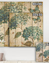 butterfly Blue Garden I - Farmhouse Print on Natural Pine Wood