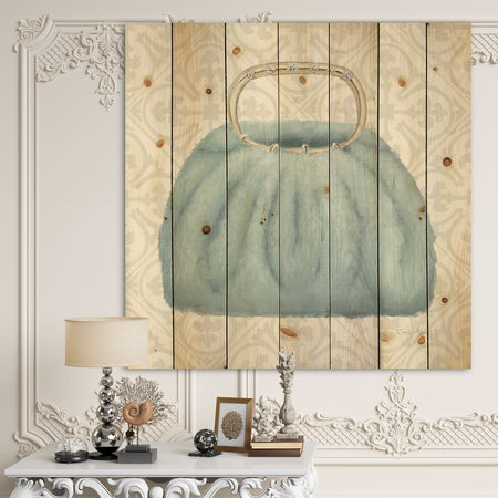 Glam cosmetics Blue Bag - Posh & Luxe Print on Natural Pine Wood