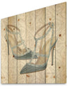 Glam cosmetics Blue Shoes - Posh & Luxe Print on Natural Pine Wood