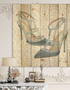 Glam cosmetics Blue Shoes - Posh & Luxe Print on Natural Pine Wood