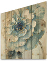 Indigold Watercolor Flower II - Farmhouse Print on Natural Pine Wood