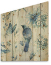 Indigold Watercolor Flower III - Farmhouse Print on Natural Pine Wood