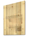 Geometric Neutral Form I - Shabby Chic Print on Natural Pine Wood
