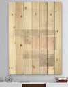 Geometric Neutral Form I - Shabby Chic Print on Natural Pine Wood