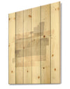 Geometric Neutral Form II - Shabby Chic Print on Natural Pine Wood