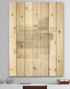 Geometric Neutral Form II - Shabby Chic Print on Natural Pine Wood