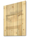 Geometric Neutral Form IV - Shabby Chic Print on Natural Pine Wood