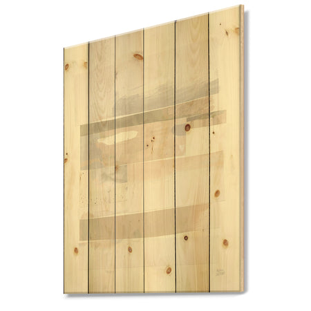 Geometric Neutral Form IV - Shabby Chic Print on Natural Pine Wood