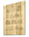 Geometric Neutral Form V - Shabby Chic Print on Natural Pine Wood