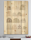 Geometric Neutral Form V - Shabby Chic Print on Natural Pine Wood